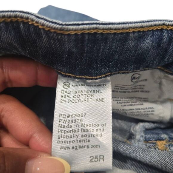 AG Mari Jeans Women's 25 Blue Denim High Rise Slim Straight Leg Zip‎ Fly - Picture 6 of 7